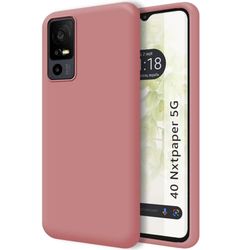 Tumundosmartphone Ultramjukt flytande silikonfodral för TCL 40 NXTPAPER 5G färg rosa