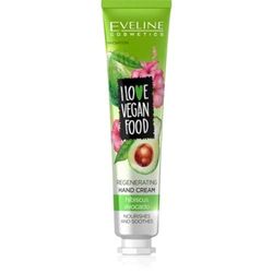 Eveline Cosmetics Crema Mani I Love Vegan Food Avocado & Ibisco - Formula Rigenerante, Nutriente e Lenitiva - 50ml