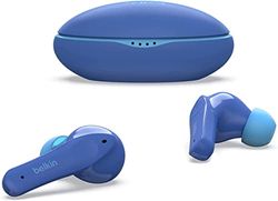 Belkin SOUNDFORM Nano Auricolari true wireless per bambini, Max. 85 dB, Protezione udito,per didattica a distanza, IPX5, 24 ore di riproduzione, Per iPhone, Galaxy, Pixel, Blu,32 - 55",180°,PAC003btBL