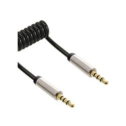 InLine 99274 Slim Audio Spiraalkabel jack 3,5 mm ST/ST, 4-polig, stereo, 0,5 m