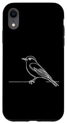 Custodia per iPhone XR Line Art - Pigliamosche dai lati olivicologo e uccello