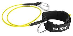 SEAC Unisex Lanyard safety cable with carabiner for freediving, Black, standard UK