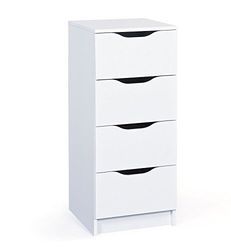 Inter Link - Cassettiera - 4 cassetti - Credenza - Buffet - Melamina - Bianco - Cassetti con maniglie incassate - Westphalen 4