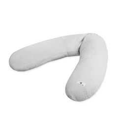 Julius Zöllner Cojín de Lactancia de Muselina, Aprox. 190 cm, Relleno de 42 litros de microperlas EPS, Fabricado en Alemania, Funda de Muselina de algodón 100%, Öko-Tex® Standard 100, Color Gris