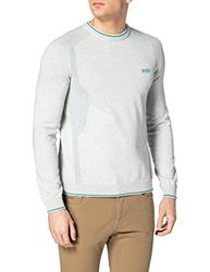 BOSS Heren Rovan biologisch katoen met mesh-details en logo, Licht/Pastel Grey57, L