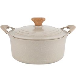FLORINA Casserole en Aluminium OSLO (6,7 l) I 28 cm de Diamètre I Revêtement Antiadhésif Céramique I Poignée Ergonomique Softgrip I Marmite Adaptée pour les Plaques à Induction, à Gaz et Électriques
