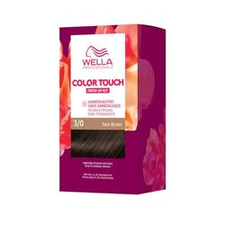 Wella Professionals Color Touch permanent hårfärg utan ammoniak – hårfärg med upp till 50% täckning av grått hår – sats med hårmask – 3/0 mörkbrun (130 ml)