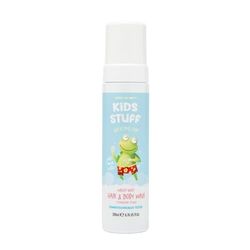 Kids Stuff Blue Wacky Whip Foaming Hair & Body Wash with Strawberry Swirl Fragrance | Dermatologically Tested Kids Hair & Body Wash | Gently Cleanses Hair & Skin | Vegan | Cruelty Free | 200ml