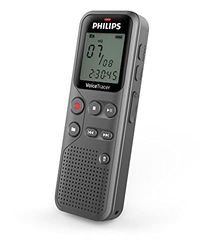 Philips VoiceTracer Audiorder DVT1120 – Mono WAV/PCM, 46 timmar, 8 GB, one-touch-inspelning, USB PC-port, grå