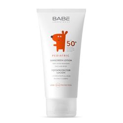 Laboratorios Babé - Fotoprotector Pediátrico Loción SPF 50+ 100 ml | Cremas Solares Niños | Muy Alta Protección Solar de 50 + | Crema Solar Rostro y Cuerpo | contra Quemaduras y Daños Solares