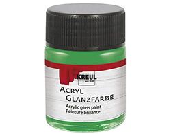 Kreul 79508-Vernice Lucida, 50 ml in Vetro Verde, Vernice acrilica Liscia per Pittura e Crafting, a Base d'Acqua, Resistente alla Saliva, a Rapida Essiccazione e Opaca, Green, 50 unità