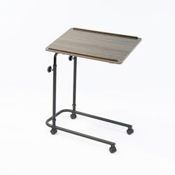NRS Healthcare Over- Bed Table, Dark Oak, One Size, Height Adjustable