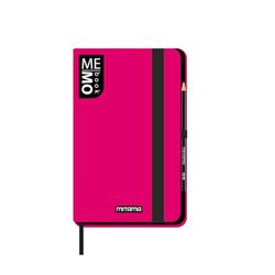 Mitama Notitieboek Pocket Fuchsia - Memobook - Notitieboek - Soft Touch Cover - binnenzak + potlood inbegrepen - gelinieerd blad - 9 x 14 cm