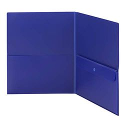 Smead Poly Two-Pocket Folder with Security Pocket, Letter Size, Dark Blue, 5 Per Pack (87701)