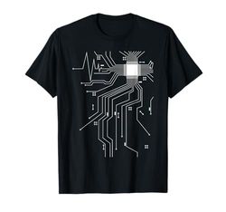 programador informático programador CPU corazón tablero dive Camiseta