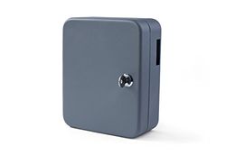 Pavo - Armoire à clés pour 30 clés , Dimension : 8x16x20 cm - Gris foncé / 30 porte-clés inclus