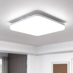 LEDYA Plafoniera Led Soffitto, Ø275mm 18w 1600lm Plafoniera Quadrata, IP54 Impermeabile, 18w Equivale a 150w Plafoniera Led, 5000k Bianco Freddo Plafoniera Bagno Per Camera, Da Soggiorno, Parete