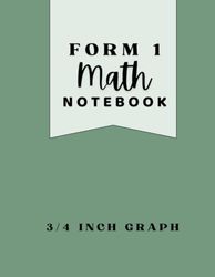 Form 1 Math Notebook | LAGOON | Grades 1-3: 3/4 inch graph paper