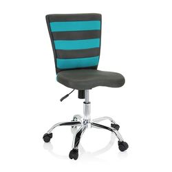 HJH Office 661008 Sedia girevole KIDDY COMFORT per bambini e ragazzi I Mesh grigio/turchese Sedia da scrivania per bambini regolabile in altezza