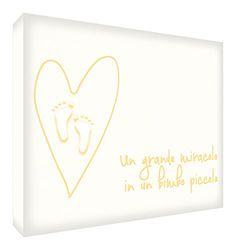 Feel Good Art MIRACLEBOY1216-06IT Afbeelding op canvas in typografische stijl, geel, 40 x 30 x 4 cm
