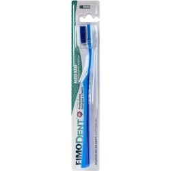 Fimodent Brosse à dents Medium avec système de protection des gencives et des dents - Équipée de poils 1509 UltraX de dureté moyenne, doux pour les gencives et l'émail - Couleur Bleu