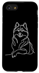 Carcasa para iPhone SE (2020) / 7 / 8 Elegant Line Art Dibujo simple Obra de arte Husky siberiano Perro