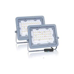 Glowster Proiettore LED 30 W 2700 lm 4000 K IP65, 2 pezzi, ideale per illuminazione esterna ed eventi, impermeabile e ad alta luminosità.