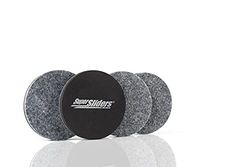 Super Sliders 4743595N Reusable Furniture Movers for Hardwood Quickly and Easily Move Items with Felt Floor Protectors, Grey, 4 Pack