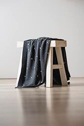 Kaiser KNOTS 6521024 Knitted Baby Blanket, 100% Organic Cotton, Breathable Baby Blanket, All Year Round, Newborn, Pram Blanket, Baby Seat Blanket, Colour: Dark Grey/Knots Natural