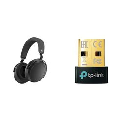 Sennheiser 509266 MOMENTUM 4 draadloze hoofdtelefoon - Bluetooth headset voor kristalheldere gesprekken - zwart & TP-Link UB500 Nano USB Bluetooth 5.0 Adapter Dongle