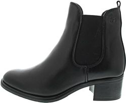 Tamaris Chelsea Boots voor dames, leer, blokhak, zwart, 37 EU