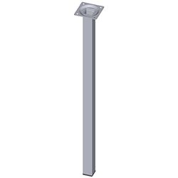 Element System 11101-00015, Pernas para móveis com base para aparafusar, tubo de aço quadrado