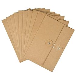 Lot de 10 pochettes en papier kraft pour documents en carton marron avec joint à enrouler - Petite enveloppe kraft pour bureau, école, maison, factures, reçus, cartes de vœux, 4,5 x 6,7 pouces