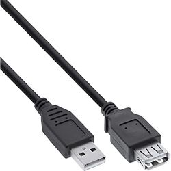 InLine 34603B USB 2.0 förlängning, kontakt/uttag, typ A, svart, 3 m