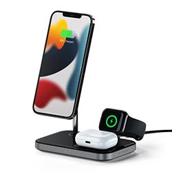 SATECHI 3-in-1 Magnetische Draadloze Oplaadstandaard - Compatibel Met iPhone 15/14/13, Apple Watch Ultra & Series 8/7/Se/6/5/4/3/2/1, Airpods Pro 2/1