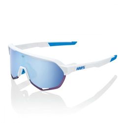 100% Occhiale S2 Movistar Team White, HiPER Blue Multilayer Mirror Lens