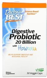 Doctor's Best Probiotiques Digestifs - 20 Milliards UFC - Soutien Digestion et Flore Intestinale - 30 Gélules Végétales