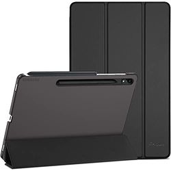 ProCase Hoes voor 12,4 inch Galaxy Tab S8 Plus/Tab S7 FE/Tab S7 Plus (SM-X800/X806) (SM-T730/T733/T736/T738) (SM-T970/T976/T978/T975) Drievoudig vouwbaar beschermhoesje, ultradun, zwart