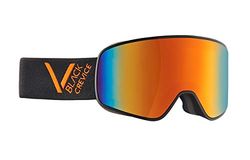 Black Crevice Skibrille, preto/laranja, tamanho L Schladming Óculos de esqui (tamanho L), cor preta e laranja, adulto unissexo, L (Kopfumfang 58-61 cm)