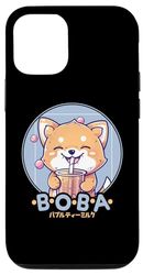 Carcasa para iPhone 14 Pro Kawaii Dog Boba Anime Shiba Inu Loving Bubble Tea Neko Akita