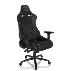 hjh OFFICE 734231 Chaise de Gaming GAMEBREAKER SX 04 Tissu/Cuir synthétique Noir, Fauteuil de Bureau Pivotant, avec Coussin et Dossier inclinable