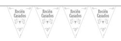 Folat 21207 Bunting Garland 'Recién Casados', Wit