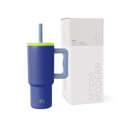 Simple Modern Kids 24 oz Tumbler with Handle and Silicone Straw Lid | Spill Proof and Leak Resistant | Reusable Stainless Steel Cup | Gift for Kids Boys Girls | Trek | 710ml | Asteroid