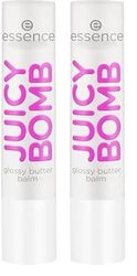 Essence Cosmetics Juicy Bomb Glossy Butter Balsamo Labbra, Naturale, Lucida, Rugiadosa, 2.5 g (Confezione da 2)