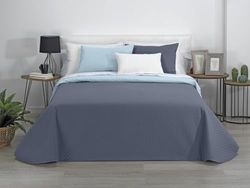 Estoralis AVA | Overgangssprei van zachte microvezel | licht en dubbelzijdig dekbed | hemelsblauw/steen | voor bed van 80/90 cm (180 x 270 cm (B x H)