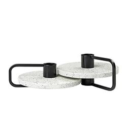 Blomus - Candelabro Bianco, Altezza 6 cm, Altezza 4 cm, profondità 14 cm, Diametro 12,5 cm