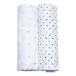 Motherhood Lot de 2 bavoirs certifiés GOTS 100% coton bio 85 x 85 cm Bleu et noir