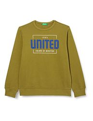 United Colors of Benetton Sweatshirt met lange mouwen voor jongens met ronde hals, militair groen 37b, 150 cm