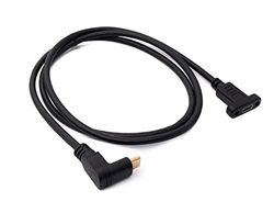 System-S Câble USB 3.1-100 cm - Type C mâle vers Femelle - Adaptateur coudé - Noir