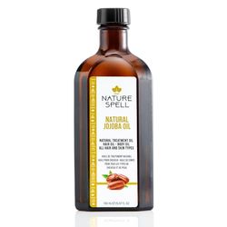 Nature Spell Jojobaolja för hår och hud 150 ml, för torrt skadat hår, mot håravfall, hudfläckar och ärrbehandling, för alla hår- och hudtyper